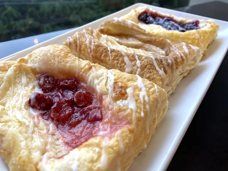 Fresh-baked cherry cream and wild berry danishes at Boise Pie Co.